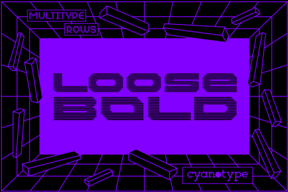MultiType Rows Loose Bold: A Pixelated Font for Creative Crafts